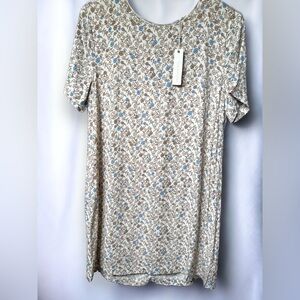 Olivaceous Floral Short-Sleeve Mini Dress